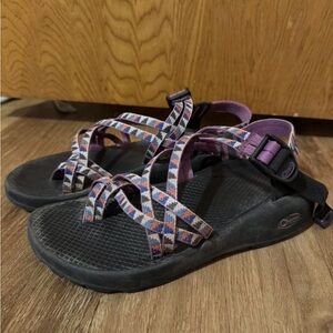 Chaco Sandals with Purple and White Straps